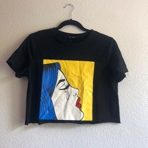 Crying girl crop top